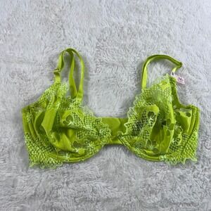 Victoria's Secret Lime Green Floral Lace Unlined Demi Bra 34D New 521298-QCT